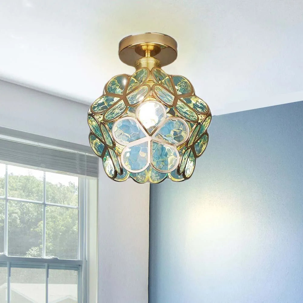 LUMINAIRE FLEURIE – Plafonnier en Verre au Design Floral