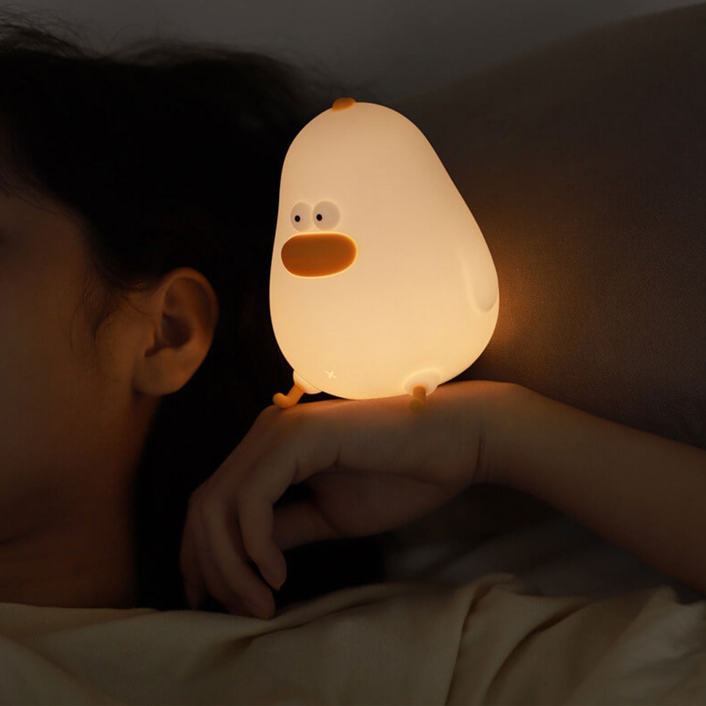 Lampe de Table LED PoussinSunny | Lampe en Silicone Amusante et Rechargeable