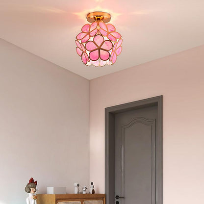 LUMINAIRE FLEURIE – Plafonnier en Verre au Design Floral