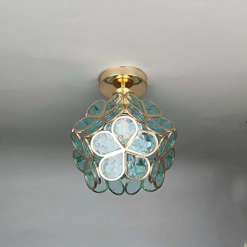 LUMINAIRE FLEURIE – Plafonnier en Verre au Design Floral