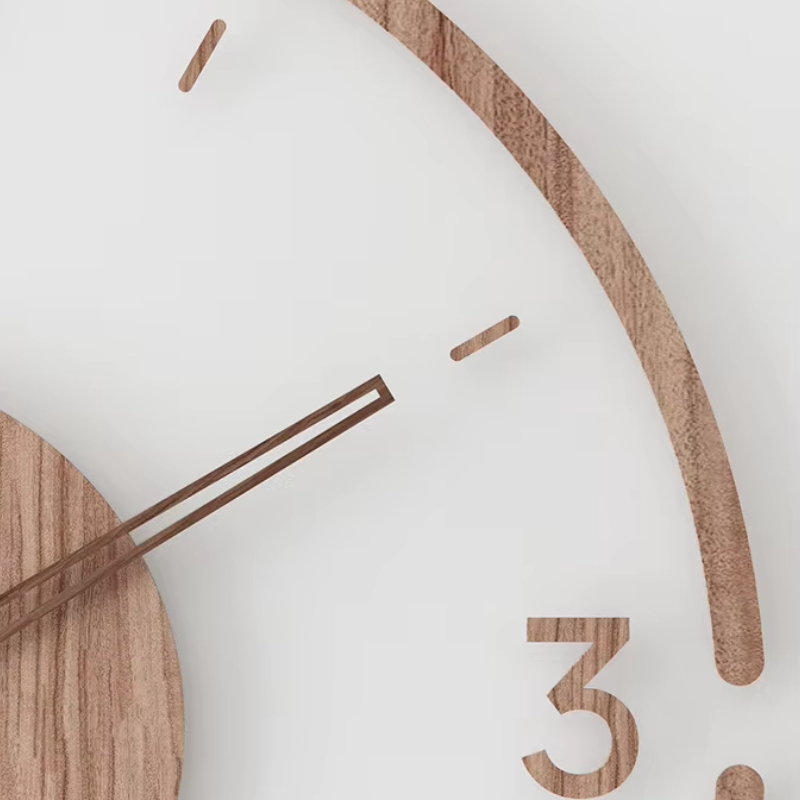 TimberStyle - Horloge Murale Scandinave en Bois Naturel