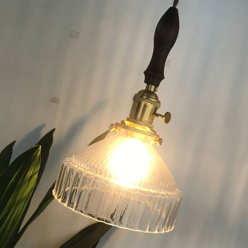 Lampe Suspendue RusticBeam™ – Éclairage Authentique avec Verre Rayé