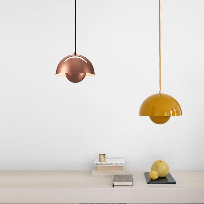 Suspension Luminaire Demi-Sphère Style Nordique Pastel