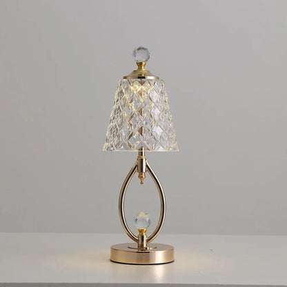 CristalLuxe™ – Lampe de Table Vintage avec Accents en Cristal