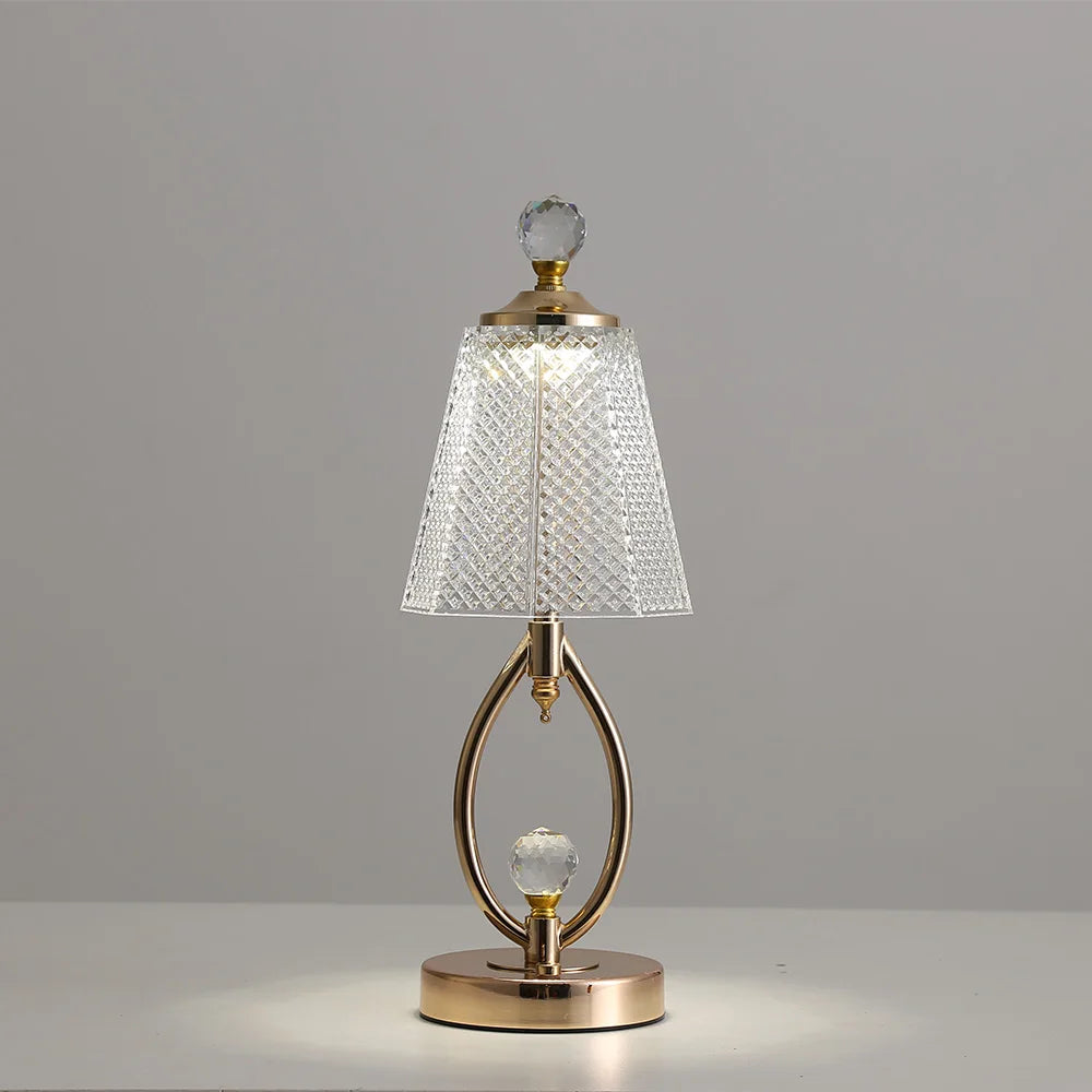 CristalLuxe™ – Lampe de Table Vintage avec Accents en Cristal