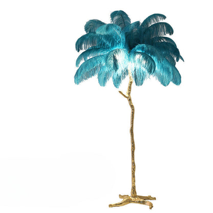 Lampe sur Pied Featherlight - Design Élégant en Plumes d'Autruche