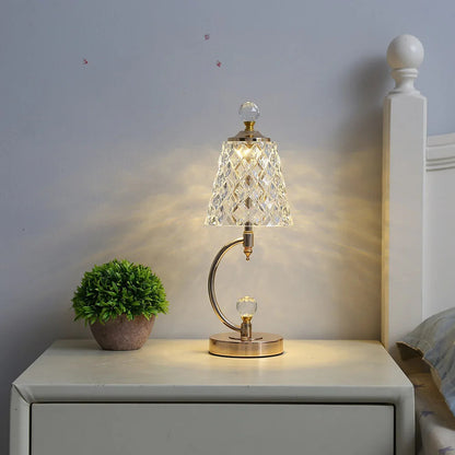 CristalLuxe™ – Lampe de Table Vintage avec Accents en Cristal