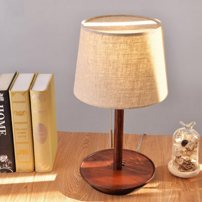 Lampe en Noyer Scandinave | Éclairage Élégant avec Accents en Tissu