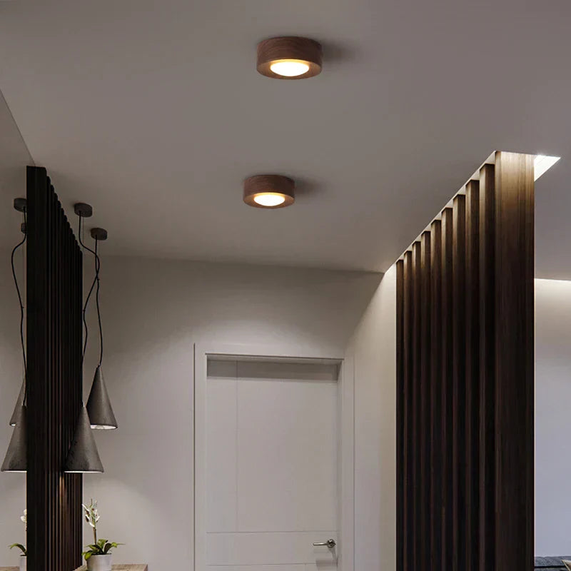 Luminara - Plafonnier en Noyer avec Projecteur LED