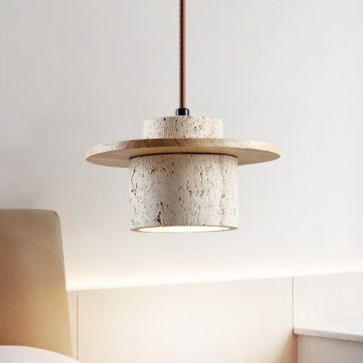 Suspension Travertin Naturel - Luminaire Design Contemporain