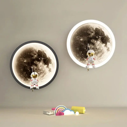 LunaLumière – Applique Murale LED en Forme de Lune