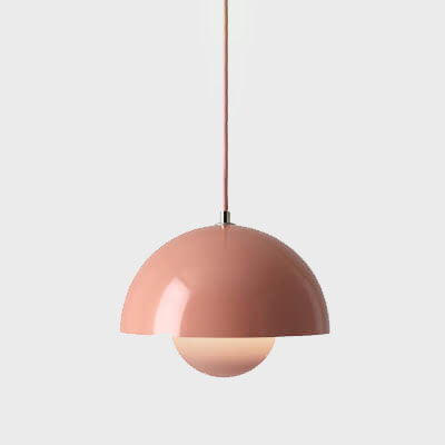 Suspension Luminaire Demi-Sphère Style Nordique Pastel