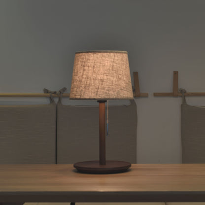 Lampe en Noyer Scandinave | Éclairage Élégant avec Accents en Tissu