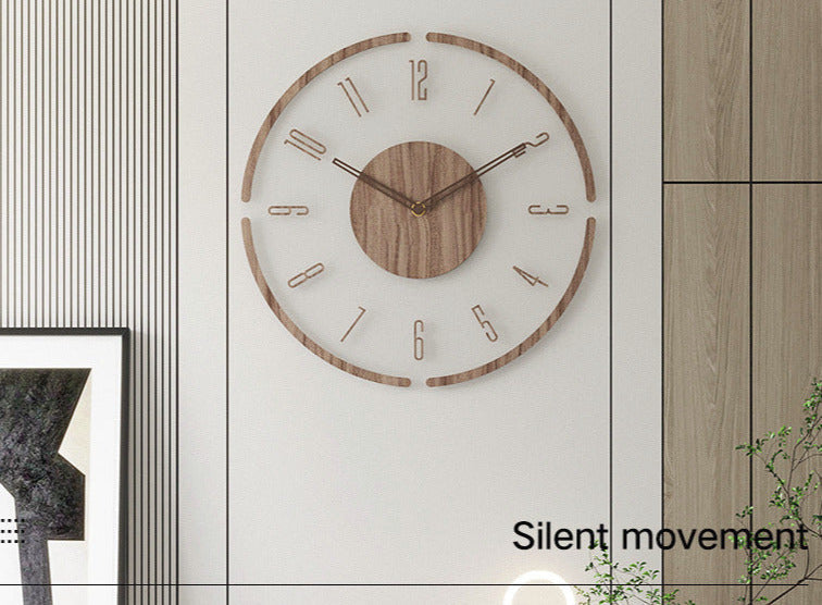 TimeWood - Horloge Murale en Bois Massif de Style Nordique de 14 Pouces