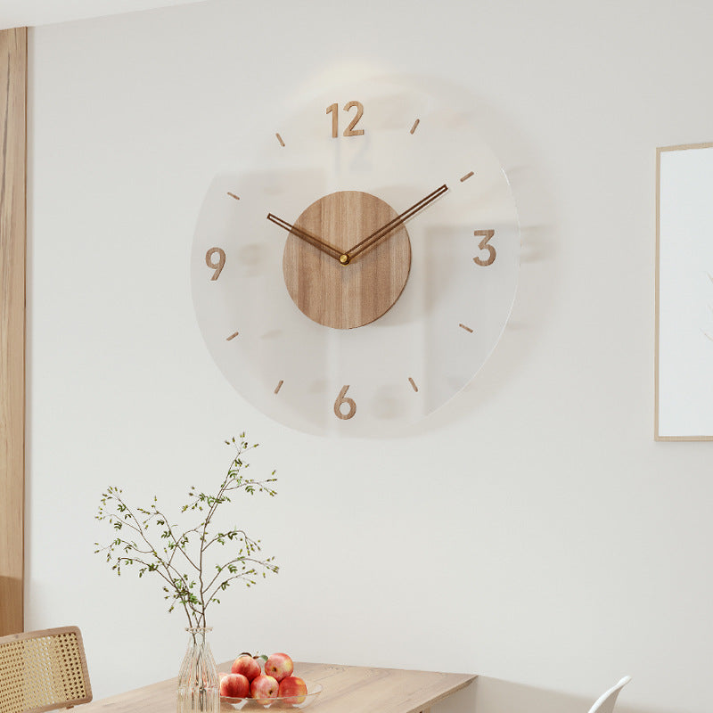 TimeWood - Horloge Murale en Bois Massif de Style Nordique de 14 Pouces