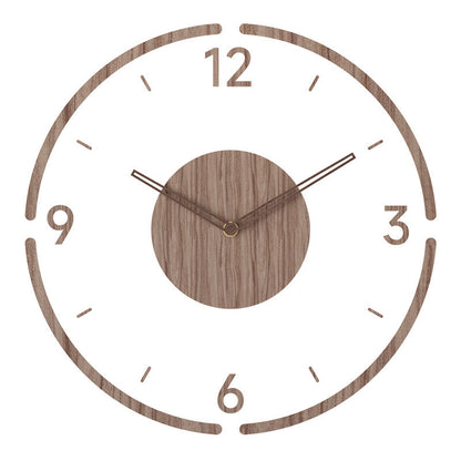 TimeWood - Horloge Murale en Bois Massif de Style Nordique de 14 Pouces