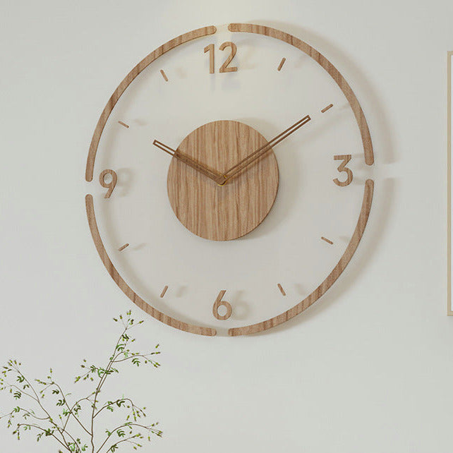 TimeWood - Horloge Murale en Bois Massif de Style Nordique de 14 Pouces