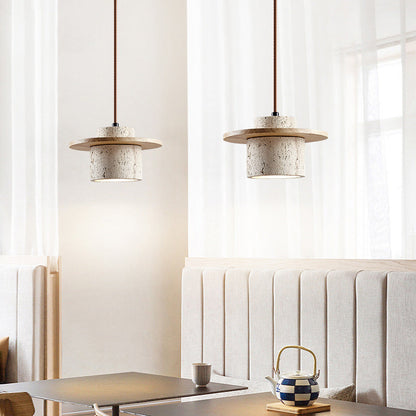 Suspension Travertin Naturel - Luminaire Design Contemporain