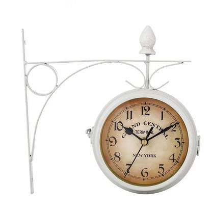 Horloge Murale Double Face RetroTime - Style Vintage de Gare