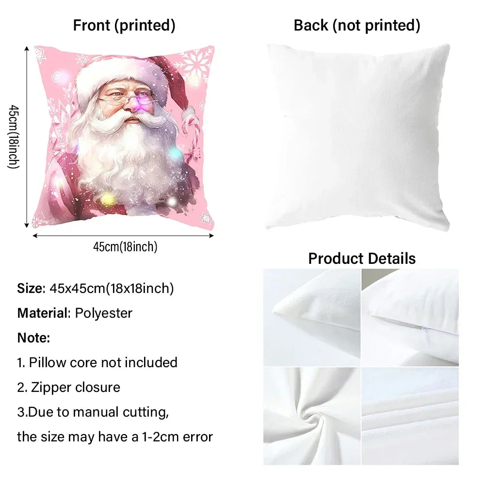 Housse de Coussin LED Père Noël 3D - Décoration Lumineuse de Noël Premium pour Intérieur Chaleureux