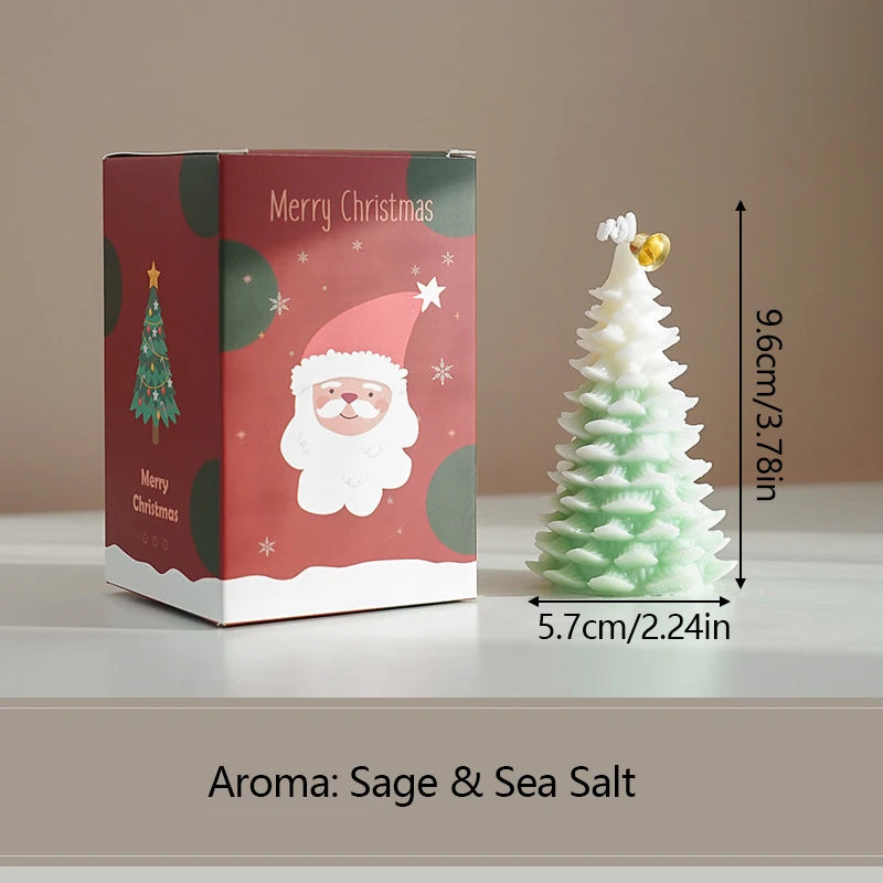 Creative ChristmtBougie Sapin de Noël Parfumée | Cire de Soja et Paraffine | 5 Couleurs | 9,6 cm | Décoration Festive 2025 | Cadeau Noëlas Tree Aromatherapy Candle Soybean Wax Scented Candle New Year Navidad Party Gifts Xmas Home Decoration 2025