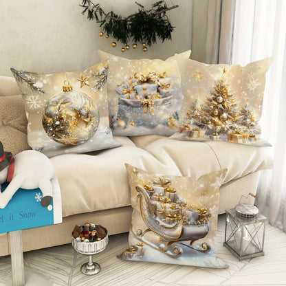 Housse de Coussin Noël Premium - Multiple Tailles 40-60cm - Décoration Festive 2024 - Collection Luxe