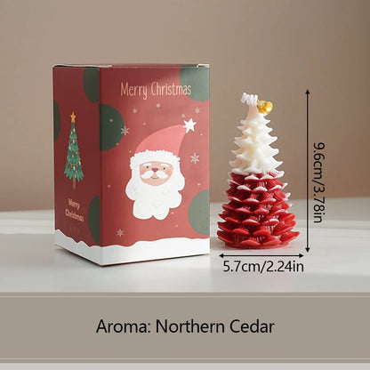 Creative ChristmtBougie Sapin de Noël Parfumée | Cire de Soja et Paraffine | 5 Couleurs | 9,6 cm | Décoration Festive 2025 | Cadeau Noëlas Tree Aromatherapy Candle Soybean Wax Scented Candle New Year Navidad Party Gifts Xmas Home Decoration 2025