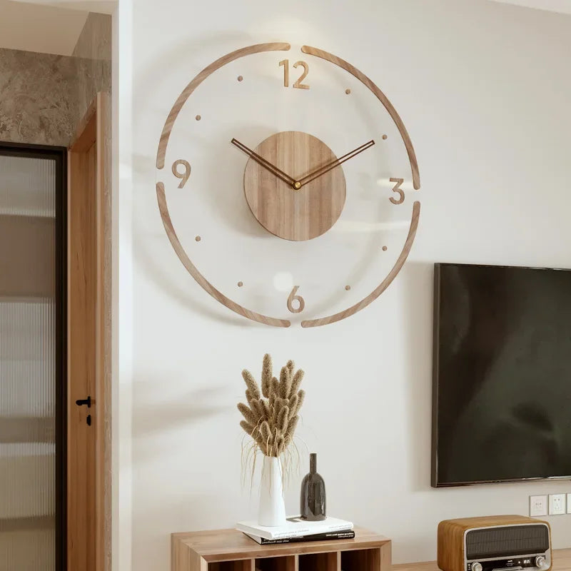 TimberStyle - Horloge Murale Scandinave en Bois Naturel