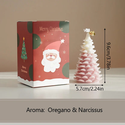 Creative ChristmtBougie Sapin de Noël Parfumée | Cire de Soja et Paraffine | 5 Couleurs | 9,6 cm | Décoration Festive 2025 | Cadeau Noëlas Tree Aromatherapy Candle Soybean Wax Scented Candle New Year Navidad Party Gifts Xmas Home Decoration 2025