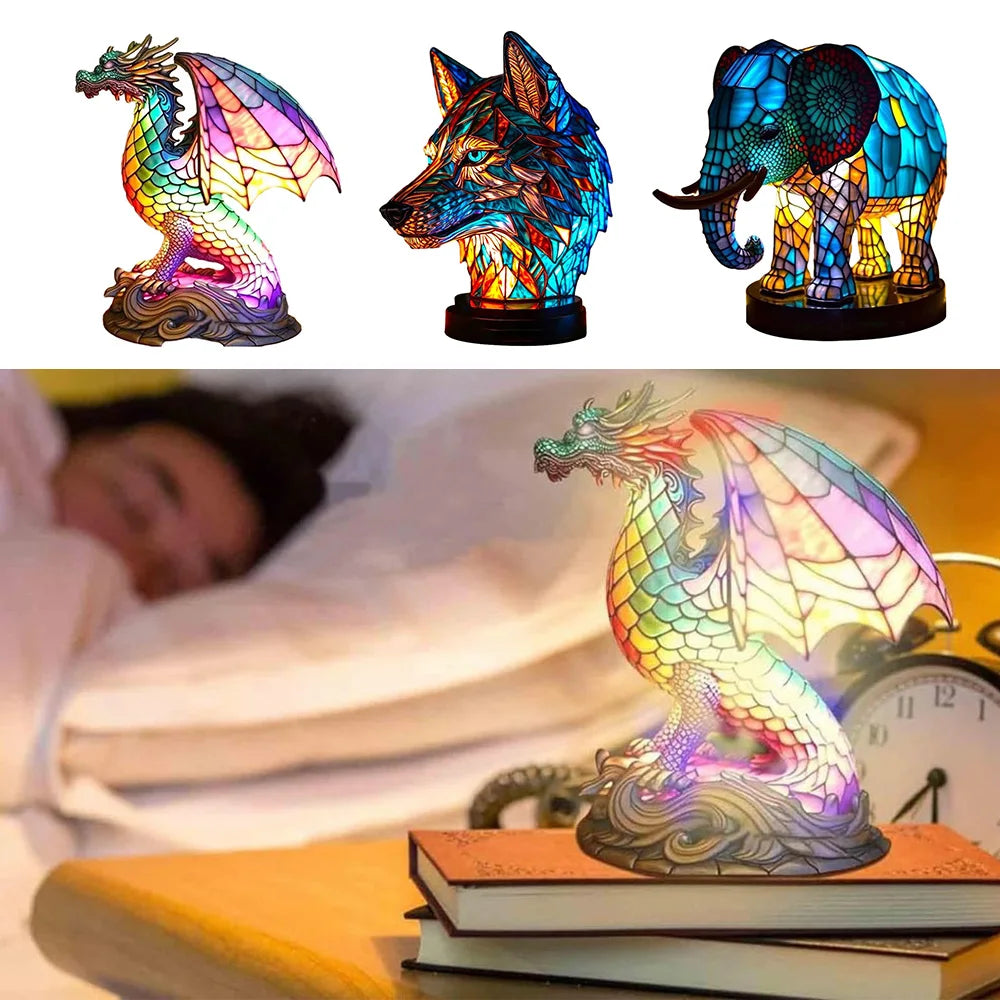 Lampe 3D en Verre Animal Décoratif - Éclat et Élégance pour Votre Intérieur