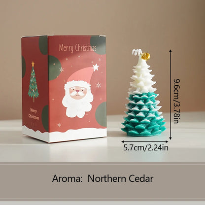 Creative ChristmtBougie Sapin de Noël Parfumée | Cire de Soja et Paraffine | 5 Couleurs | 9,6 cm | Décoration Festive 2025 | Cadeau Noëlas Tree Aromatherapy Candle Soybean Wax Scented Candle New Year Navidad Party Gifts Xmas Home Decoration 2025