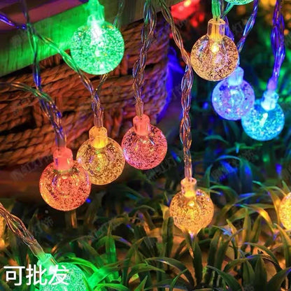 Guirlande Lumineuse Boules Cristal LED - 1.5M à 10M - Décoration Noël 2024 - Éclairage Féerique Intérieur/Extérieur