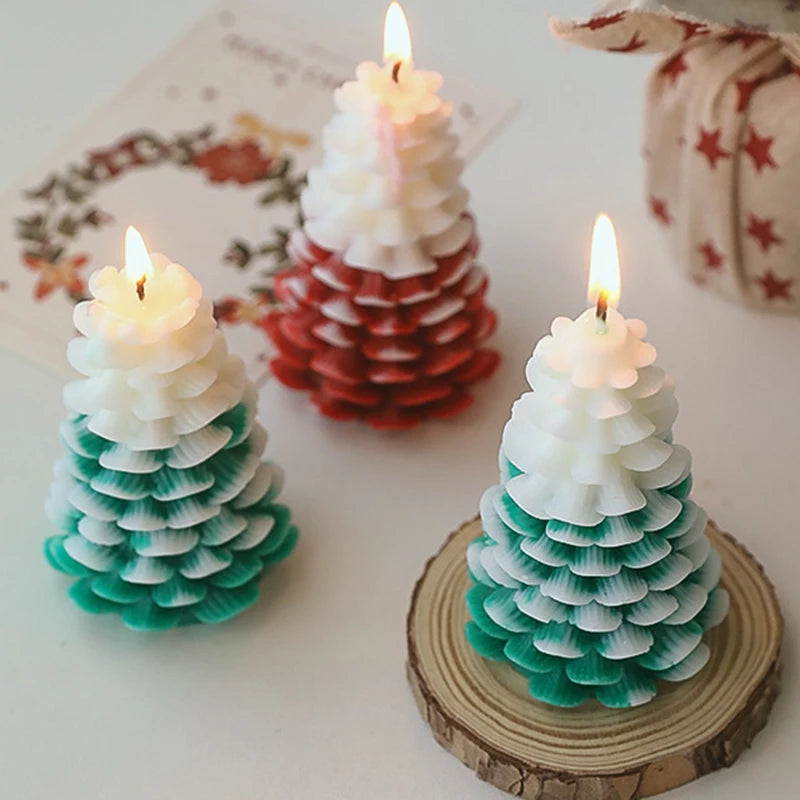 Creative ChristmtBougie Sapin de Noël Parfumée | Cire de Soja et Paraffine | 5 Couleurs | 9,6 cm | Décoration Festive 2025 | Cadeau Noëlas Tree Aromatherapy Candle Soybean Wax Scented Candle New Year Navidad Party Gifts Xmas Home Decoration 2025