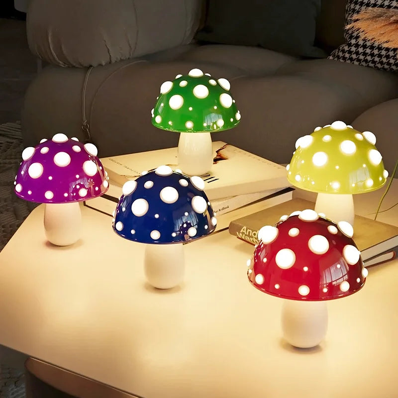 Lampe LED Champignon Rechargeable - Veilleuse Design Nature pour Chambre