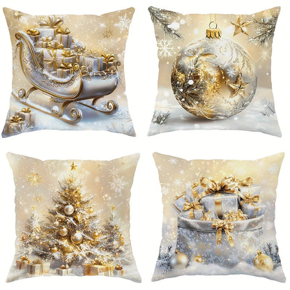 Housse de Coussin Noël Premium - Multiple Tailles 40-60cm - Décoration Festive 2024 - Collection Luxe