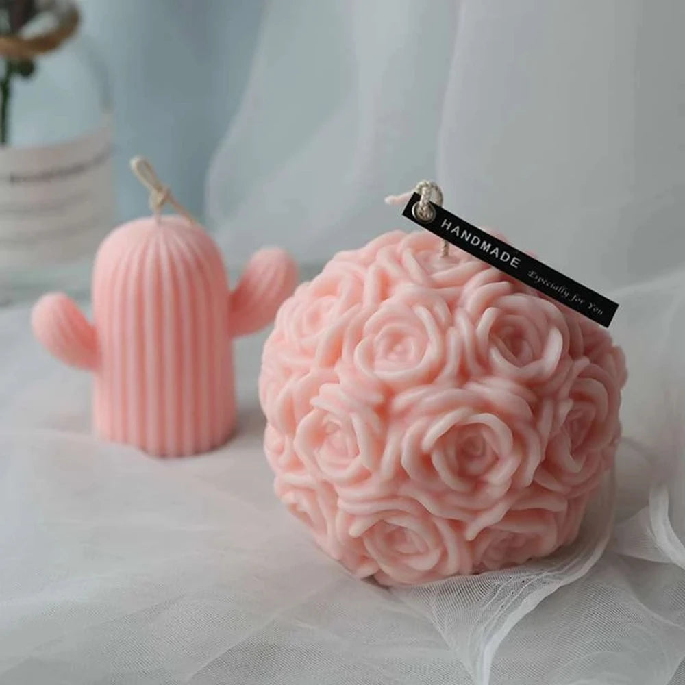 Bougie Rose 3D Parfumée | Bougie Décorative Artisanale 7cm | Cadeau Romantique pour Femme | Décoration Maison