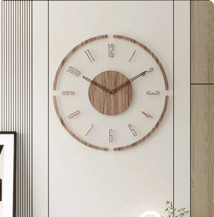 TimberStyle - Horloge Murale Scandinave en Bois Naturel