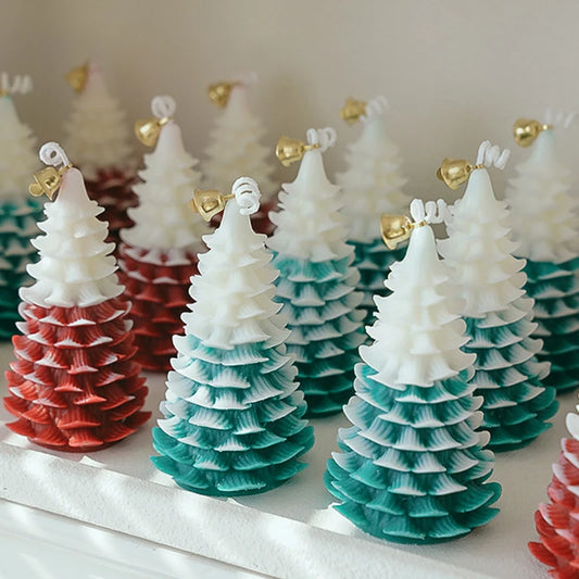 Creative ChristmtBougie Sapin de Noël Parfumée | Cire de Soja et Paraffine | 5 Couleurs | 9,6 cm | Décoration Festive 2025 | Cadeau Noëlas Tree Aromatherapy Candle Soybean Wax Scented Candle New Year Navidad Party Gifts Xmas Home Decoration 2025