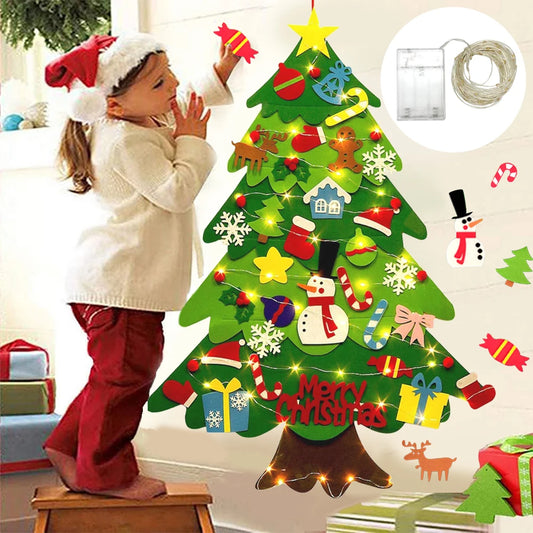 Sapin de Noël DIY en Feutrine - Décoration Murale Enfant - Kit Créatif Noël 2024 - Activité Manuelle Familiale