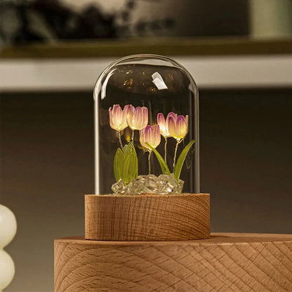 Lampe de nuit Tulipe de Verre - Éclairez votre espace avec élégance