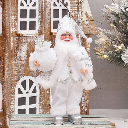 Figurine Père Noël Décorative 32cm - Collection Noël 2024 - Décoration Hotte Cadeaux - Ornement Festif Maison