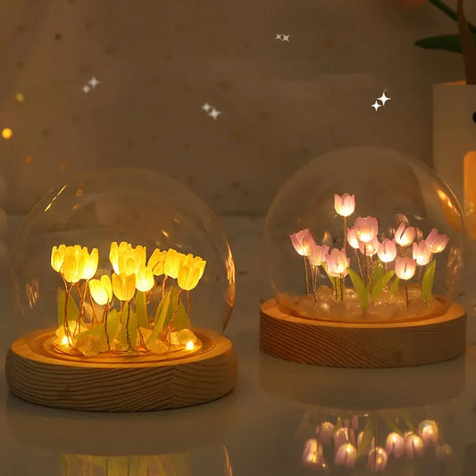 Lampe de nuit Tulipe de Verre - Éclairez votre espace avec élégance