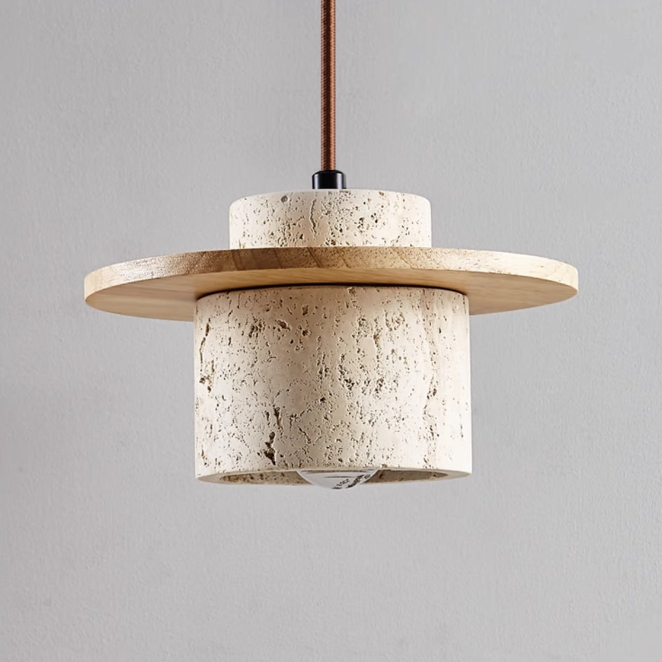 Suspension Travertin Naturel - Luminaire Design Contemporain