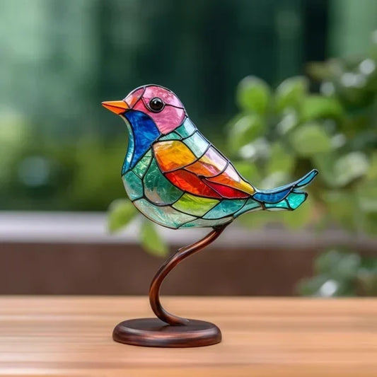 Oiseau Coloré – Élégants oiseaux en verre coloré pour une décoration intérieure sophistiquée