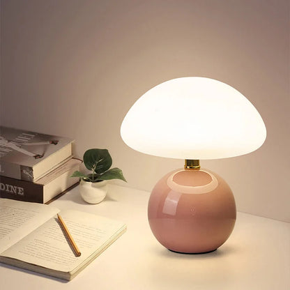 Lampe de Table Champignon Française - CremeLuxe pour une Élégance Intemporelle