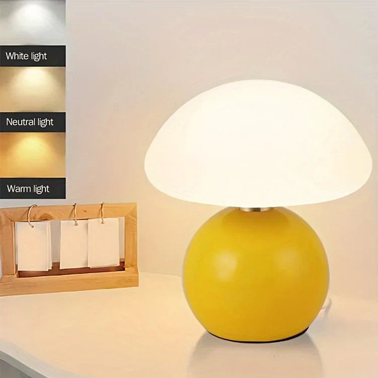 Lampe de Table Champignon Française - CremeLuxe pour une Élégance Intemporelle