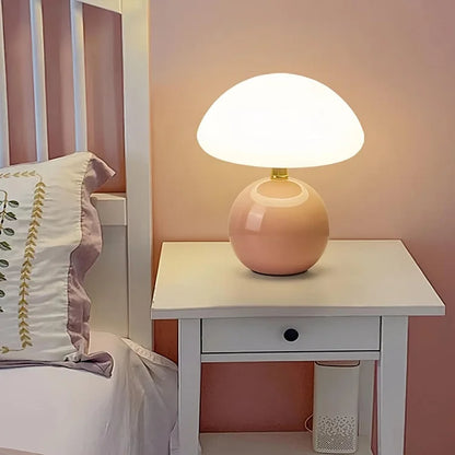 Lampe de Table Champignon Française - CremeLuxe pour une Élégance Intemporelle