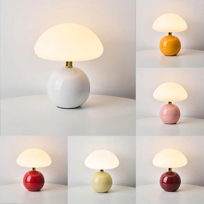 Lampe de Table Champignon Française - CremeLuxe pour une Élégance Intemporelle