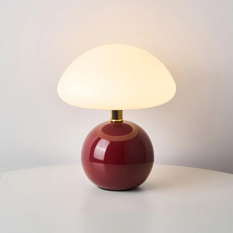 Lampe de Table Champignon Française - CremeLuxe pour une Élégance Intemporelle