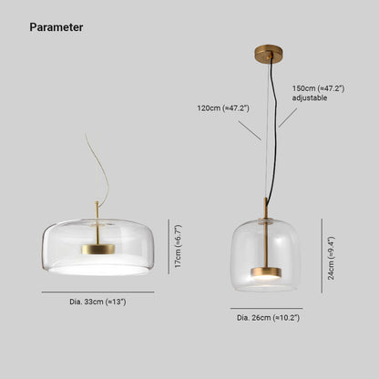 Luminaires Rétro™ – Suspensions LED en Métal et Verre Ambre Doré pour un Éclairage Élégant